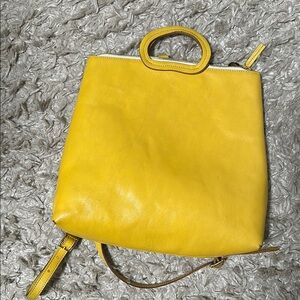 Yellow Leather Tote Bag